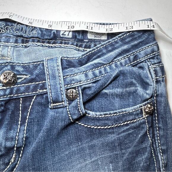 MISS ME VINTAGE 28x31 SUNNY BOOT CUT GIRLS WOMEN'S DENIM FADED DISTRESSED JEANS - Picture 8 of 12